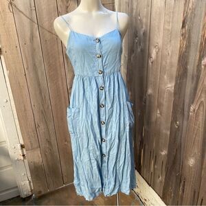 Zara chambray midi dress size medium